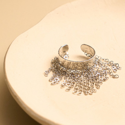 Anel Noor Banho Ródio Branco