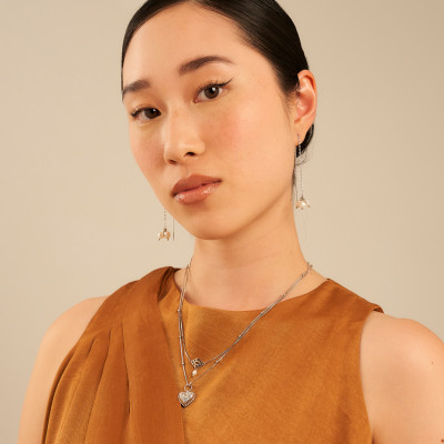 Colar ChoHee Banho Ródio Branco