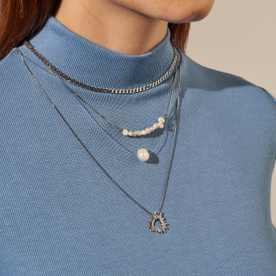 Colar Liz Banho Ródio Branco