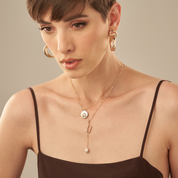 Pingente Dasha U Banho Ouro 18k