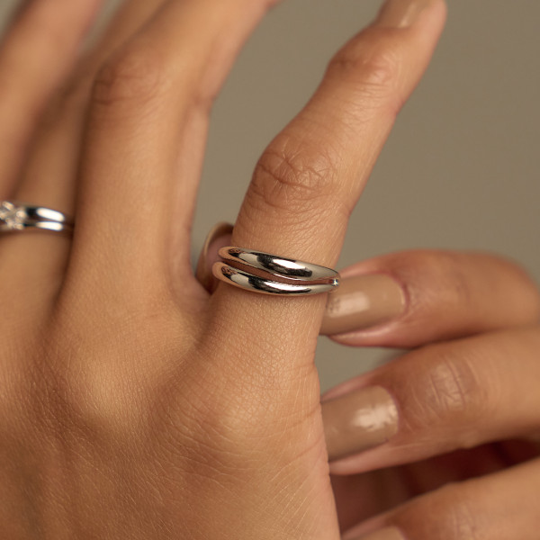 Anel Samantha Banho Ródio Branco