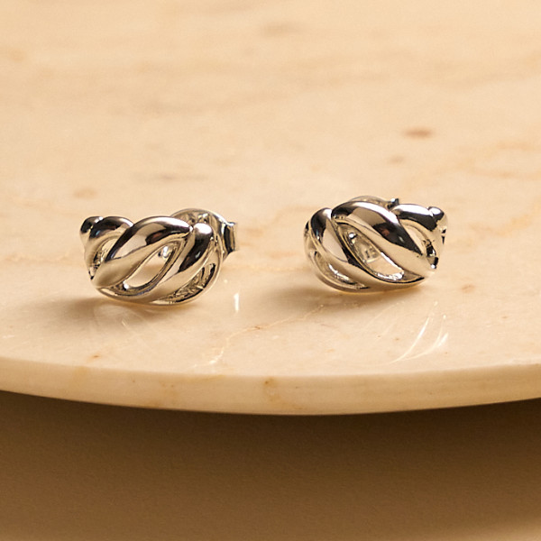 Brinco Pen Banho Ródio Branco