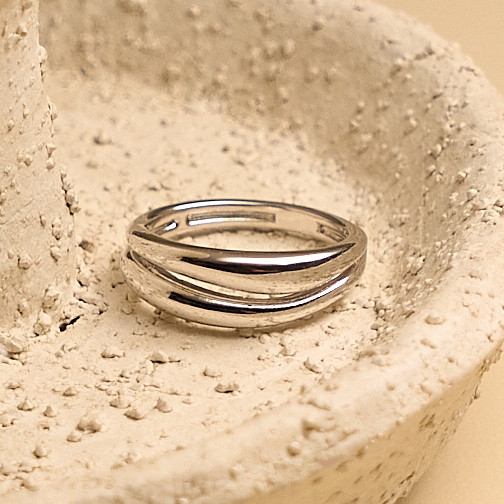 Anel Samantha Banho Ródio Branco