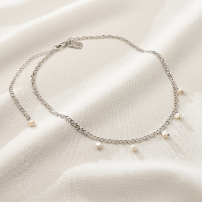 Colar Amber Banho Ródio Branco