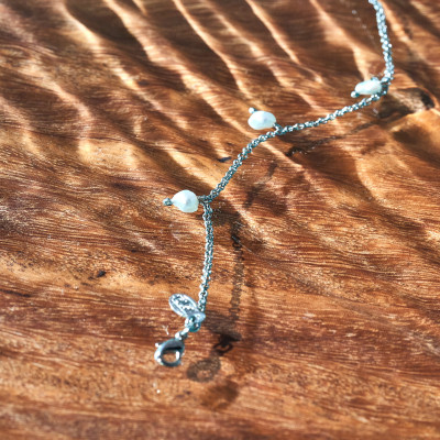 Pulseira Pedrina Banho Ródio Branco