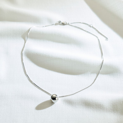 Colar Jina Banho Ródio Branco