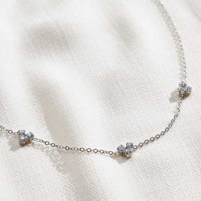 Colar Norma Banho Ródio Branco