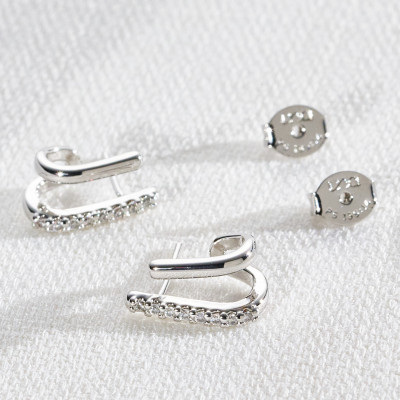 Brinco Viviana Banho Ródio Branco