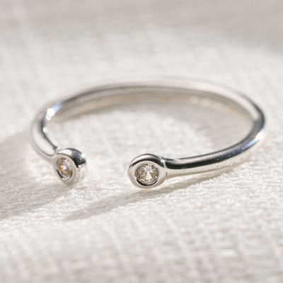 Anel Copacabana Banho Ródio Branco