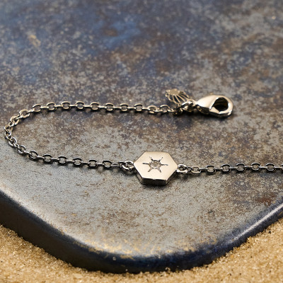 Pulseira Angeline Banho Ródio Branco