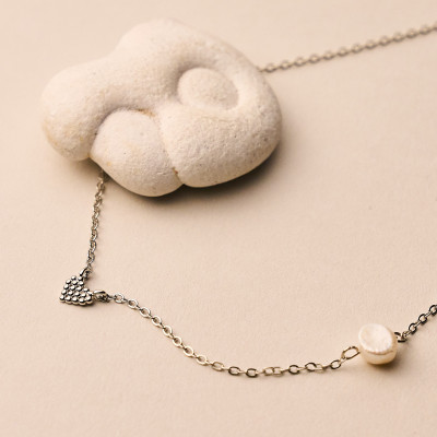 Colar Burdy Banho Ródio Branco