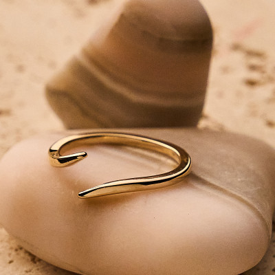 Anel Luna Banho Ouro 18k