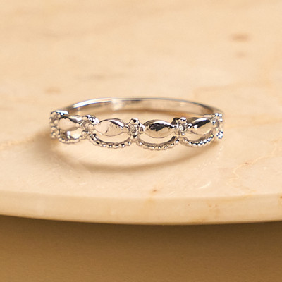 Anel Tina Banho Ródio Branco