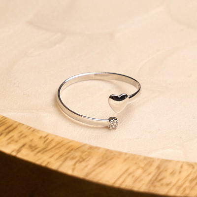 Anel Taiz Banho Ródio Branco