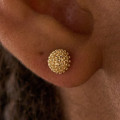 Brinco Coral Banho Ouro 18k